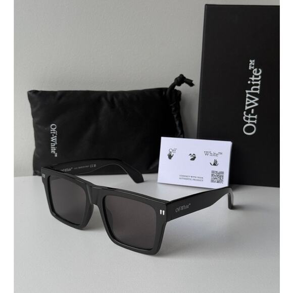NEW Off White Lawton Black Unisex Sunglasses - Picture 1 of 4